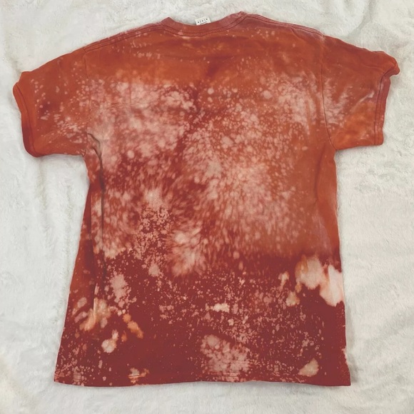 We Farm You Eat Tshirt Medium Red Bleached Tie Dye Faded Plate Garden Fresh Food - Picture 4 of 5